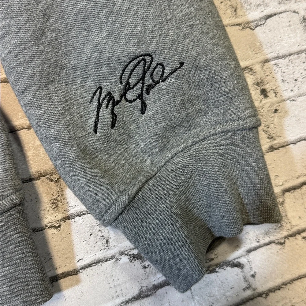 Jordan mens XL light gray full zip fleece cotton blend hoodie EUC